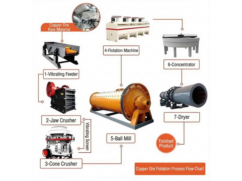 Flow Chart of Copper Ore Processing Plant