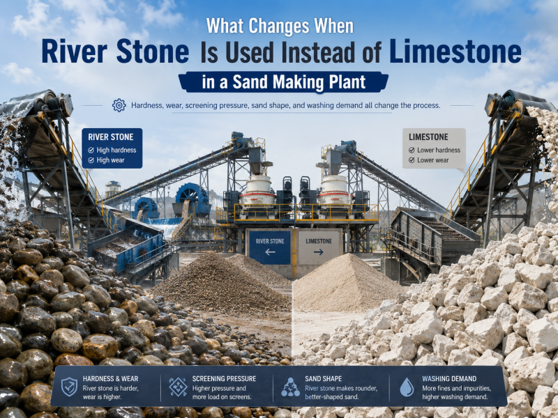 What Changes When River Stone Is Used Instead of Limestone in a Sand Making Plant