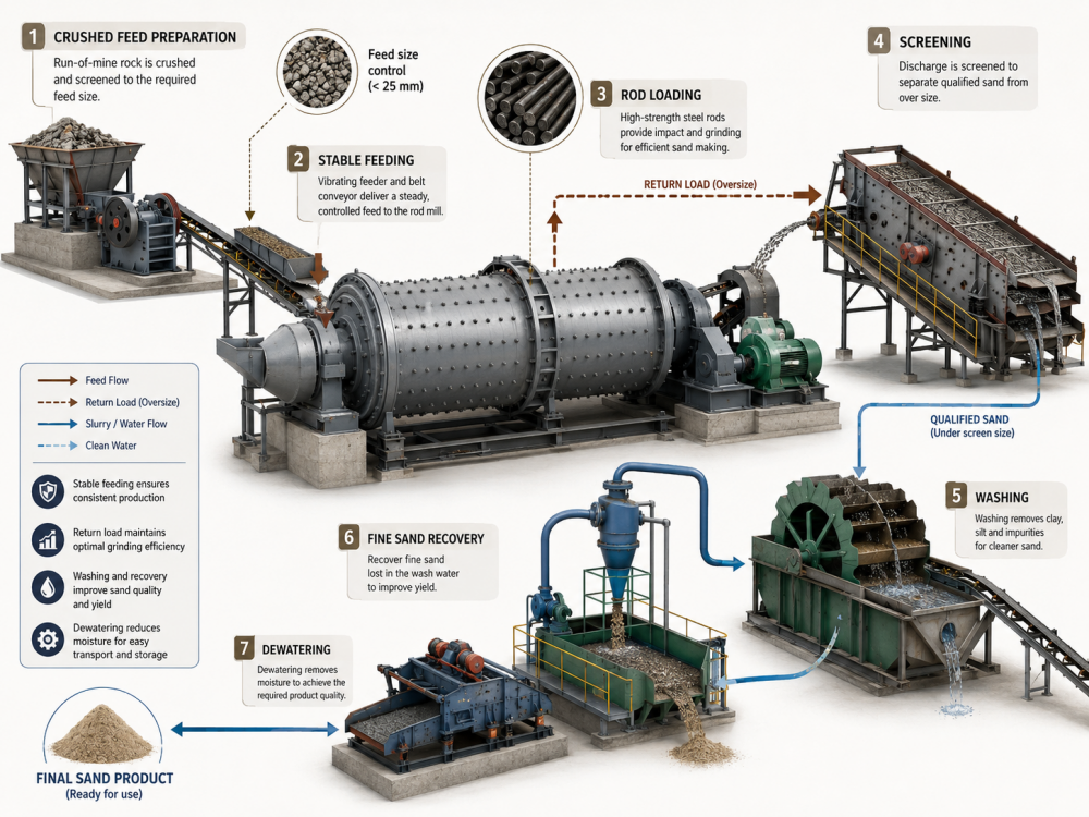 rod mill sand making circuit