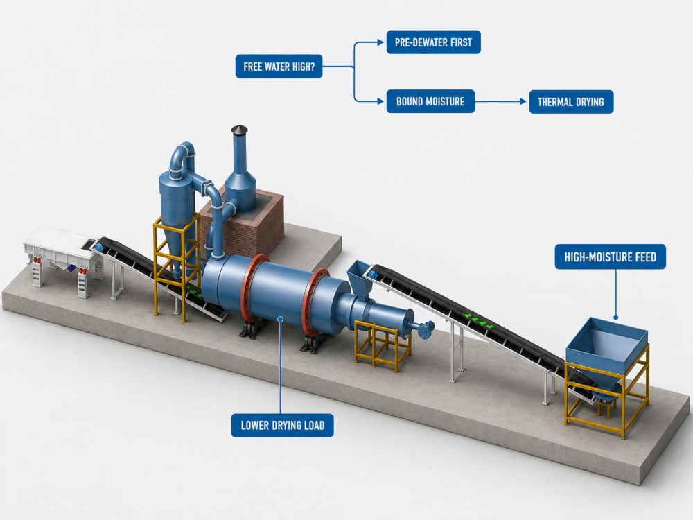 mechanical dewatering before drying