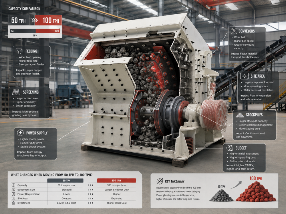 50 TPH stone crusher plant