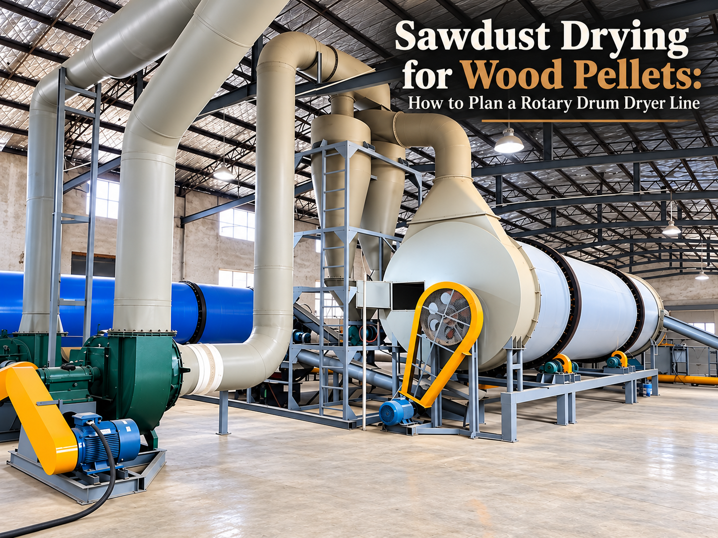 Sawdust Drying for Wood Pellets: How to Plan a Rotary Drum Dryer Line